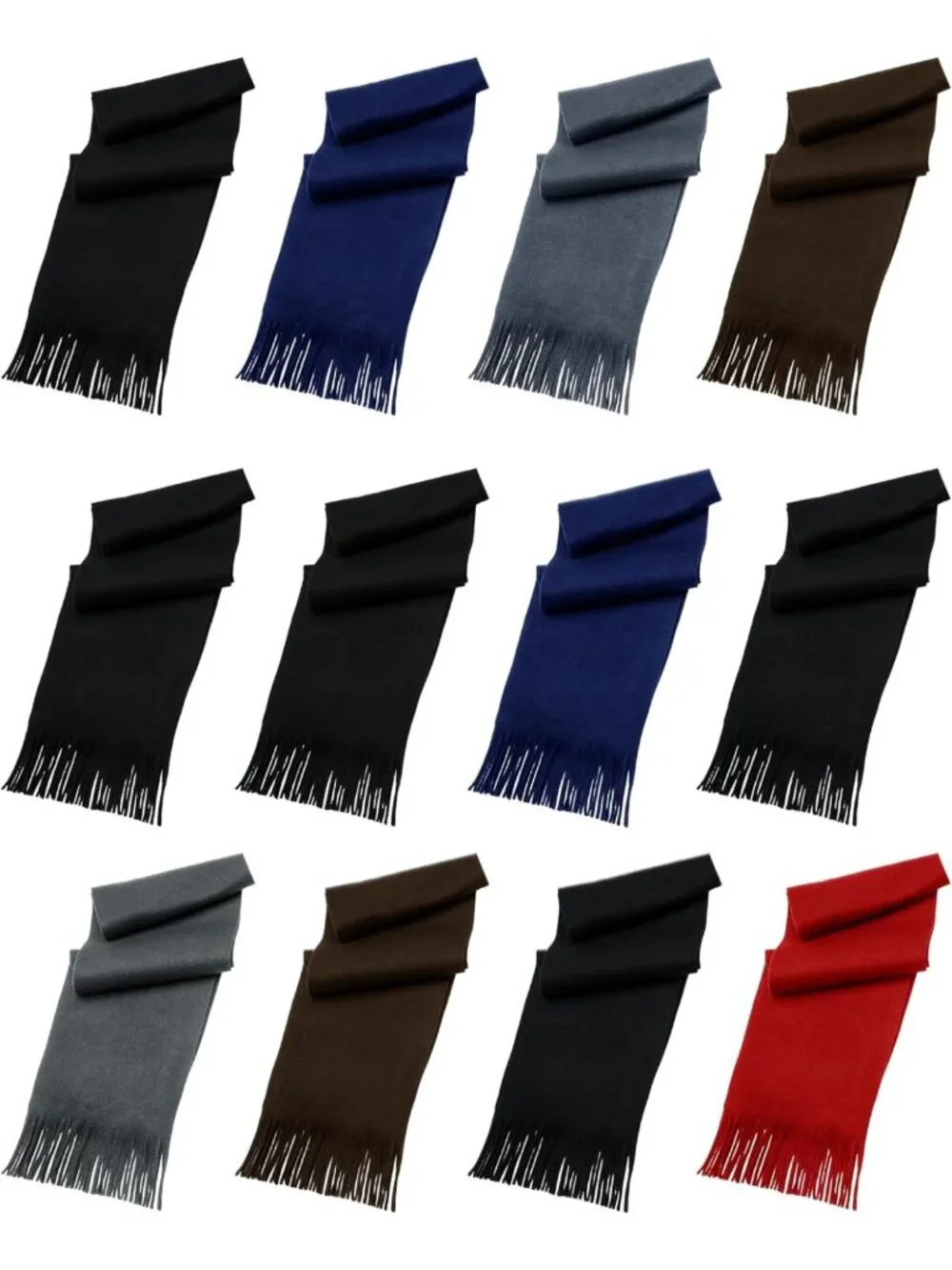 12 Pack Cozy Fleece Winter Scarves - Warm Multi-Color Unisex Accessories